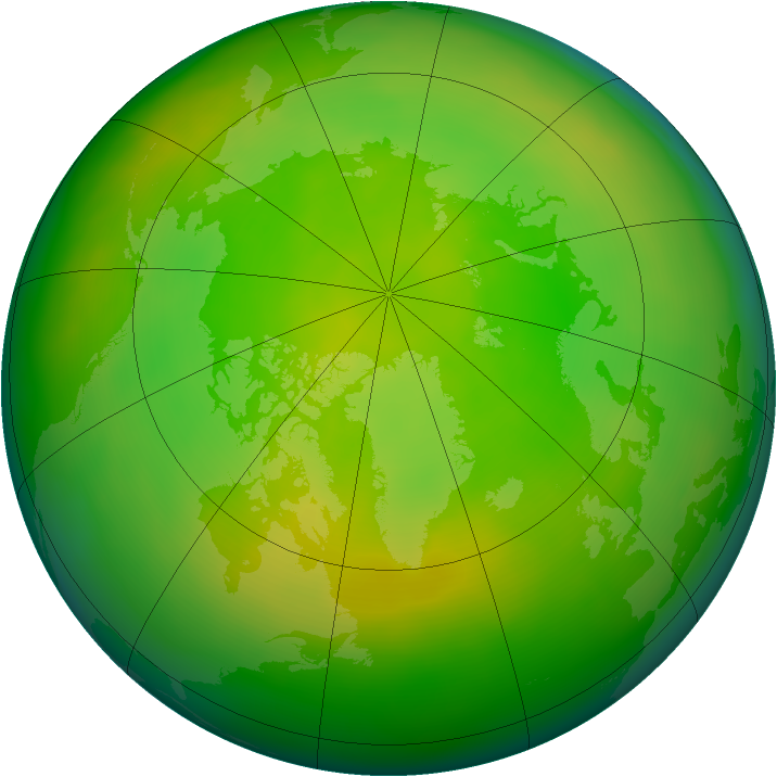Arctic ozone map for June 2013